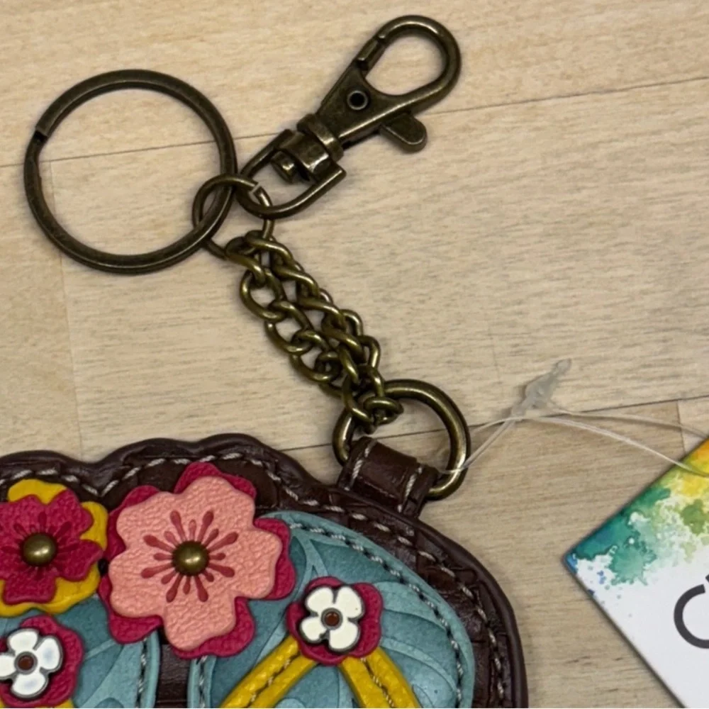 Chala Blue and Brown Flip Flop Keychain